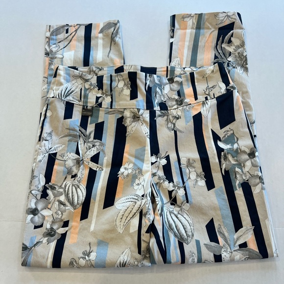Lisette L Montreal Slim Ankle Pant Passion Floral Print Beige Size 8 - Picture 3 of 12